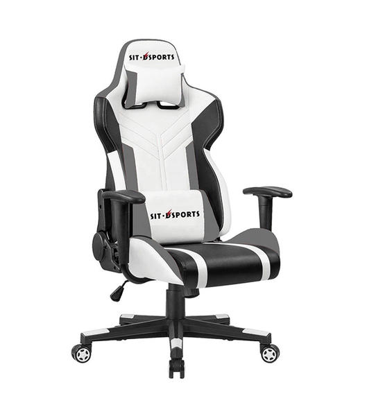  Gaming High Back Computer Racing Ergonomic Adjustable Executive Swivel PC Chair with Headrest, Massage Lumbar Support  HJ008