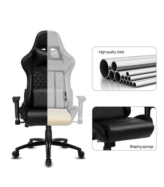 Ergonomic Gaming Office Recliner Chair with Built-in LED Light, Headrest and Lumbar Support  HJ028