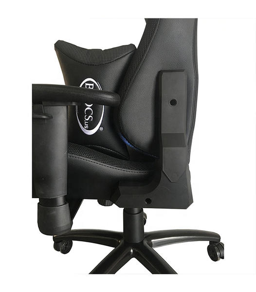 Gaming Chair with Bluetooth Speakers PU Leather LED Lights Adjustable Recliner with Footrest Headrest and Lumbar Pillow  HJ032