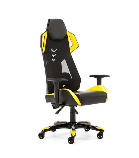 Stylish Gaming Swivel Chair with Breathable Back, Headrest, Armrest and Lumbar Support  HJ033