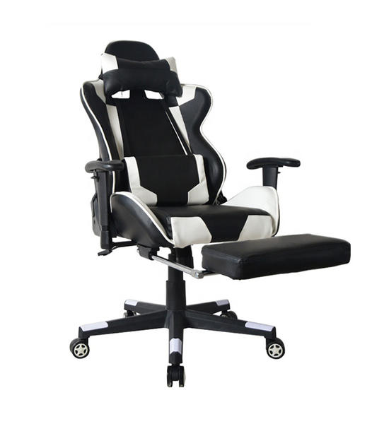 Gaming Chair with Massage Lumbar Pillow, PC Computer Video Game Racing Chair Reclining Executive Ergonomic Office Desk Chair with Headrest  HJ039