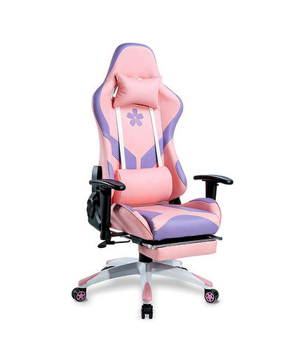 Lovely Pink Recliner Ergonomic Gaming Chair Gift for Granddaughter, Girlfriend, Sister, Wife and Love with Headrest Armrest Footrest 