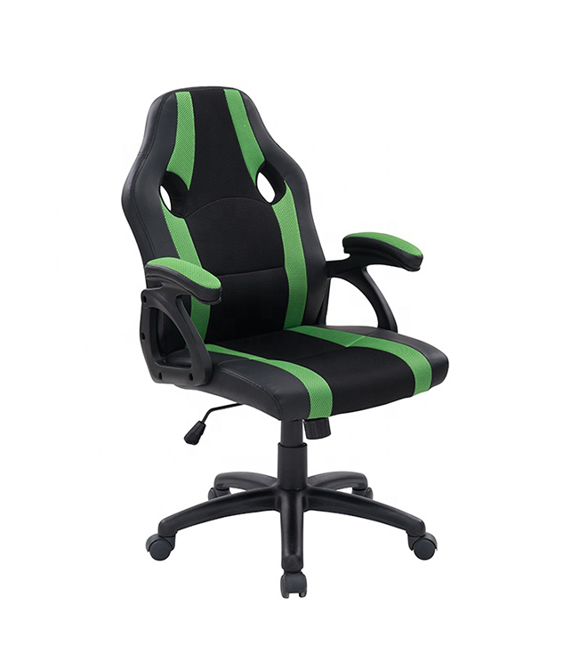 Mid-back Adjustable Economic Office Gaming Chair Black and Green  HJ024