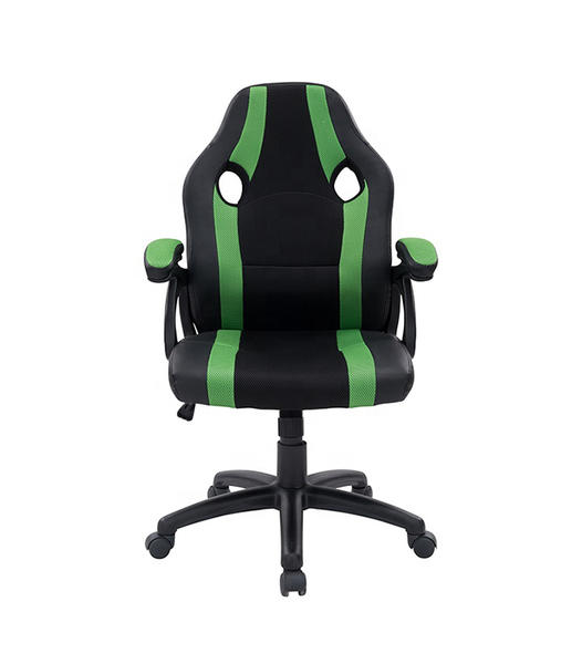 Mid-back Adjustable Economic Office Gaming Chair Black and Green  HJ024