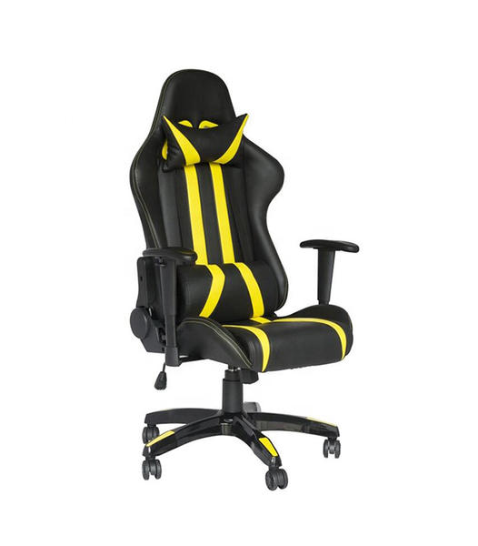 Ergonomic Gaming Swivel Recliner Office Chair with Headrest, Armrest and Lumbar Support (White, Yellow and Red)  HJ025