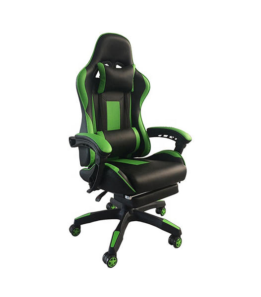 Massage Gaming Chair with Headrest, Armrest, Footrest and Lumbar Support, High Back PC Racing Office Computer Desk Ergonomic Swivel Task Chair  HJ026