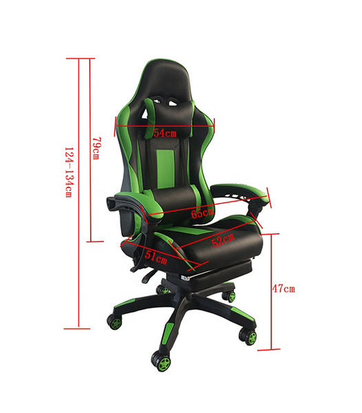 Massage Gaming Chair with Headrest, Armrest, Footrest and Lumbar Support, High Back PC Racing Office Computer Desk Ergonomic Swivel Task Chair  HJ026