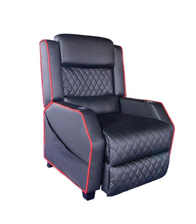 Massage Gaming Chair Recliner Single Sofa (Black and Grey)  HJ027