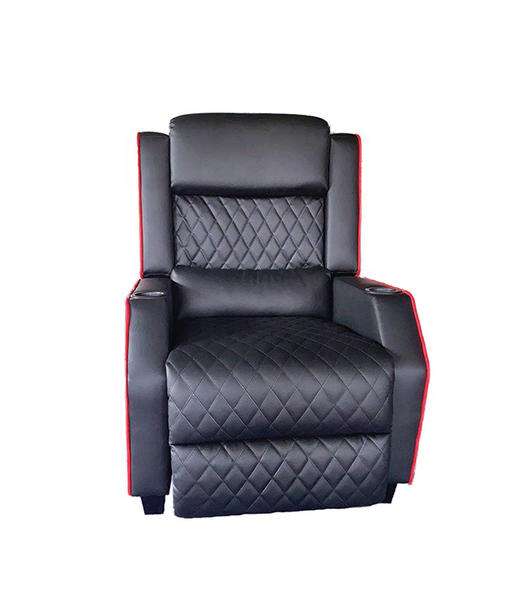 Massage Gaming Chair Recliner Single Sofa (Black and Grey)  HJ027