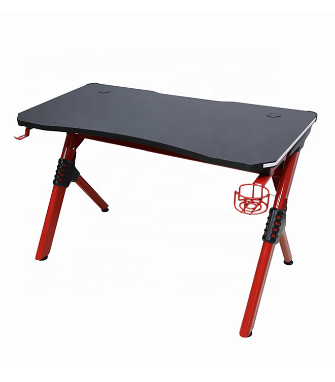 Racing Style Computer Desk with RGB Lights, Headset Holder & Cup Holder  HJ002