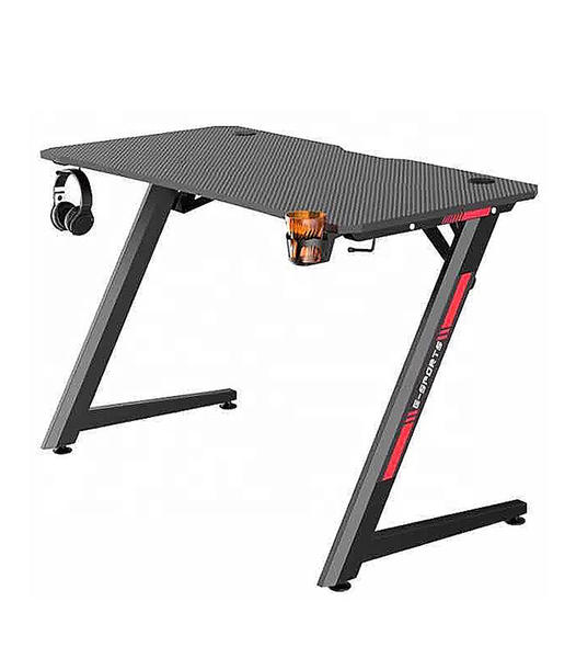 Z-Shaped Computer Desk Racing Style Office Table Gamer PC Workstation with Handle Rack, Cup Holder and Headphone Hook  HJ004