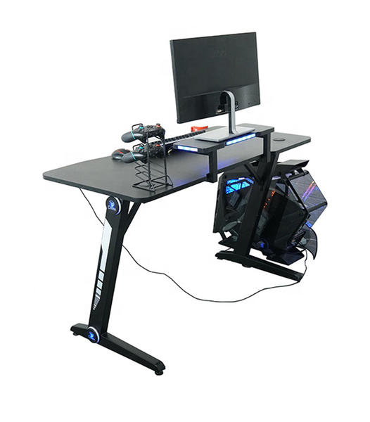 Amazon Basics Z-Shaped Gaming Computer Desk with RGB Lights, Handle Rack, Cup Holder and Headphone Hook  HJ008
