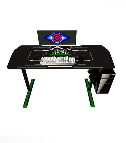 T-Shaped Racing Computer Desk With CPU Holder and Headset Hanger