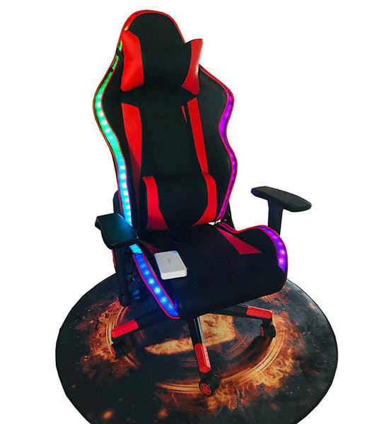 Adjustable Armrest PU Reclining Gaming Chair LED Light Bar RGB Gaming Chair