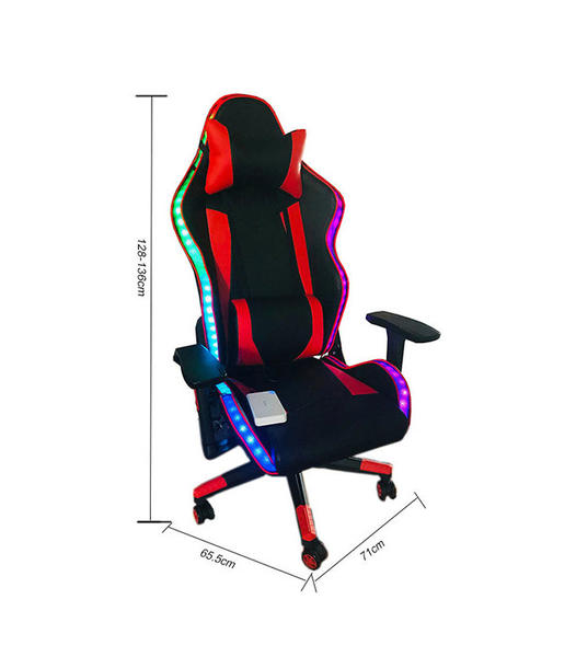 Adjustable Armrest PU Reclining Gaming Chair LED Light Bar RGB Gaming Chair