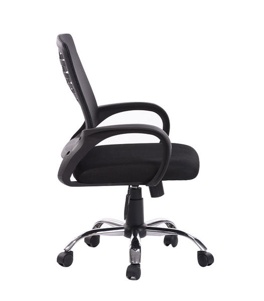 Comfortable Swivel Mesh Back Office Chair Chrome 300 Mm Metal Base With Nylon Castor