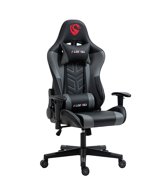 Grey Gaming Chair PVC+ 1.2mm steel tube