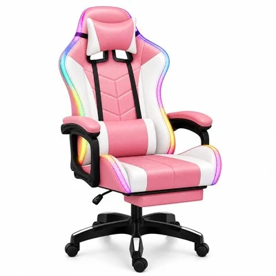 Silla de masaje para juegos de carreras con LED RGB
